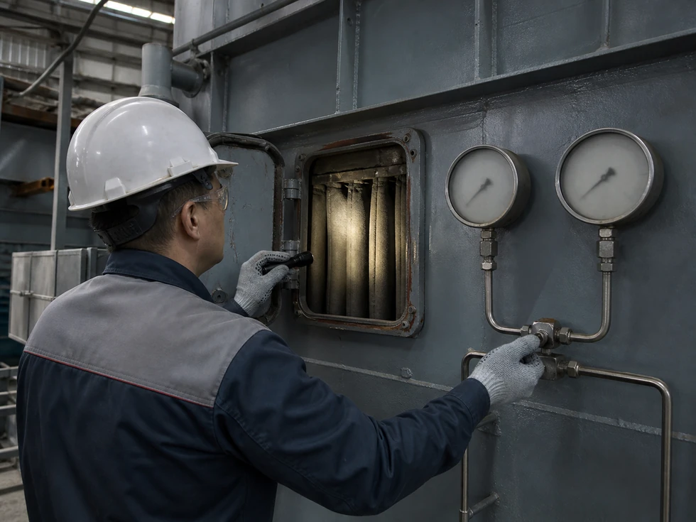 Проверка перепада давления и состояния фильтров газоочистной установки